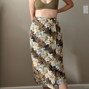 Vintage Sharon Anthony Hawaiian Wrap Midi Skirt